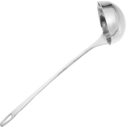 Mestolo con Beccuccio Versatore in Acciaio Inox, lungo Manico | Mestoli Cucina Acciaio Inox, Argento, Uso Ristoranti e Case, Facile Manutenzione