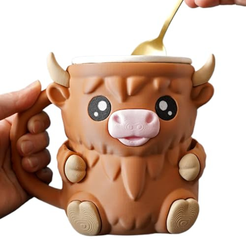Highlands Cow - Soporte para pinta de de con asa y cajón de aperitivos, taza de cerveza con base antideslizante, a prueba de fugas, para amantes de las vacas de las tierras altas