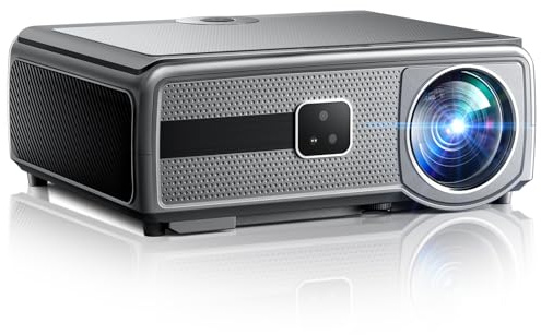 [Buit-in Apps ] Smart Projector 1000 ANSI Brightness for Well-Lit Light, Native 1080P Full HD Support 4K, WiFi 6 Bluetooth 5.2, Auto Keystone & Focus, Home Cinema Projector for Laptop, PC, Smartphone