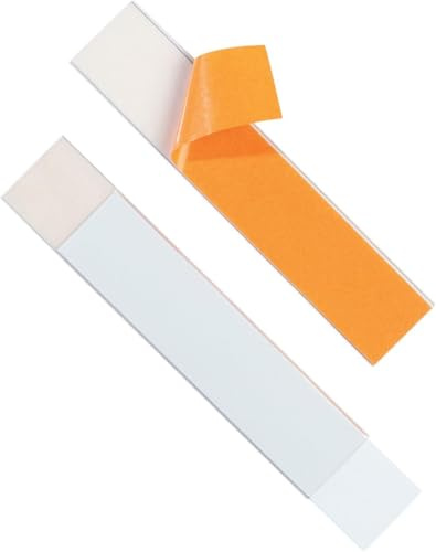 Durable Beschriftungsfenster Labelfix, selbstklebend, für Etiketten 200 x 40 mm, transparent, Packung à 5 Stück, 804019 | Regalschilder für Etiketten 200 x 40 mm, Kunststoff, inkl. Einsteckschilder, zuschneidbare Etikettenhalter