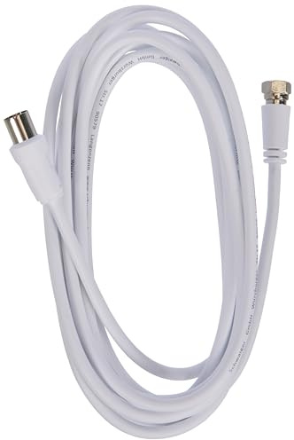 SCHWAIGER -KVCK173 532- SAT-Antennen-Adapterkabel/ 3 m Anschlusskabel/konfektioniert/ 75 dB/ 2-fach geschirmt/F-Stecker > IEC Buchse/weiß