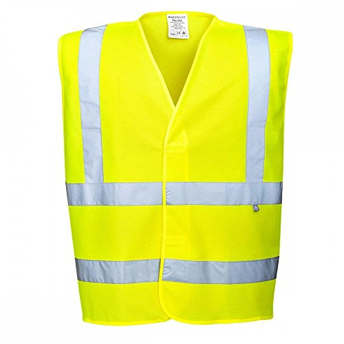 Portwest FR71 Antistatische Warnschutz Weste Großzügige Passform Leicht | Gelb, L/XL, EN ISO 20471 Klasse 2, EN 1149-5, EN ISO 14116, Unisex, Polyester, Reflektierend, Antistatisch, Flammhemmend