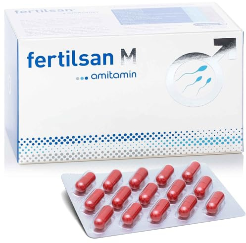 amitamin© Fertilsan M | Babyplanung + Kinderwunsch Mann | seit 2010 | 90 Kapseln | Zink, Selen, L-Arginin, Folsäure, Q10, L-Carnitin uvm. | vegan | Apothekenqualität | deutsche Herstellung