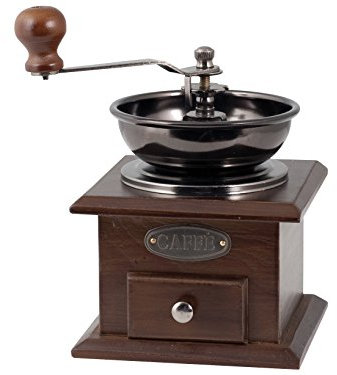 Home Moulin à Café en Bois Foncé, Bois, Platine