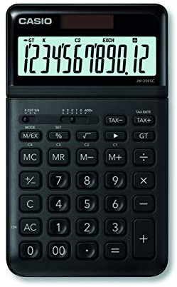 CASIO Tischrechner JW-200SC, 12-stellig, in stylischen Farben, Steuerberechnung, Solar-/Batteriebetrieb