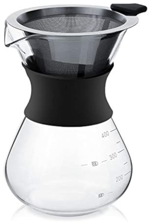 VBESTLIFE 400 ml Cafetière Goutte à Goutte à Café Manuelle, Cafetière en Acier Inoxyable avec Filtre