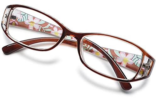 KOOSUFA Lesebrillen Damen Lesehilfe Sehhilfe Augenoptik Blumen Qualität Vollrandbrille 1.0 1.25 1.5 1.75 2.0 2.25 2.5 2.75 3.0 3.5 4.0 4.5 5.0 5.5 6.0