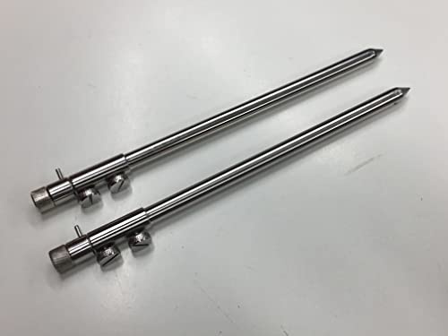 TMC 2 x Banksticks 30-50 cm aus massivem Edelstahl zum Karpfenangeln