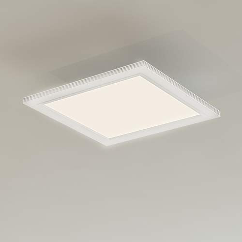 Briloner Leuchten - LED Deckenleuchte-Panel mit Bewegungssensor, ultraflach, Deckenlampe 12W, 1.300 Lumen, Tageslicht Sensor, quadratisch, weiß, 29.5 cm