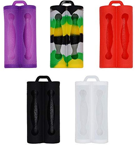 SITAKE 5 PCS Silikon-Hülle für 18650 Batterie Schutzhülle - Schutzhülle aus Silikon für 18650 Batteries (5 PCS, Doppelkoffer)