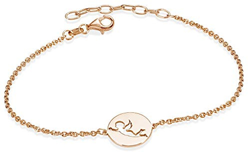 Engel Armband Frauen Rosegold - 925 Silber Armkette vergoldet SA-115-Rose