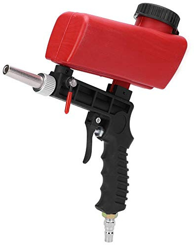 Walfront Machine de sablage pneumatique sableuse Professionnelle réglable avec Pistolet sableur connecteur d'entrée 1/4 Pouce et réservoir 700 ML