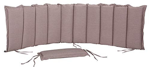Detex® Cojín con Almohada Crema para chaiselongue Acolchada para Tumbona Repelente al Agua 186x42x5cm