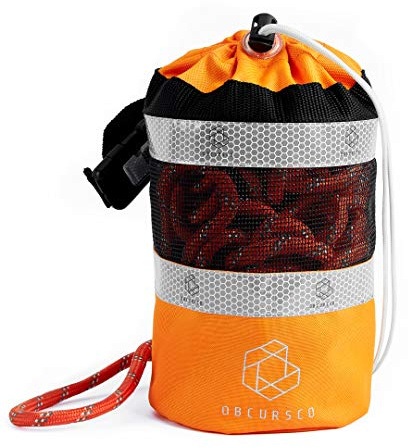 Obcursco Throw Bags for Water Rescue with 70ft Reflective Throw Rope, Floating Bag for Kayaking, Whitewater Boating, Rafting, Ice Fishing, Swimming (70ft)