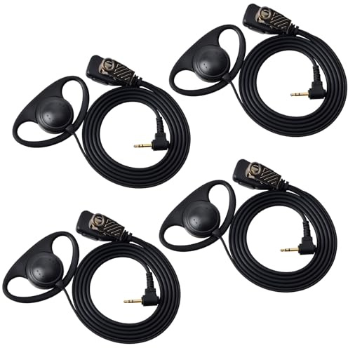 HYS D Shape 2.5mm Earpiece with Mic Walkie Talkie Headset Compatible with Motorola Talkabout TLKR T6 T60 T82 T82 Extreme T92 Two Way Radio (4)