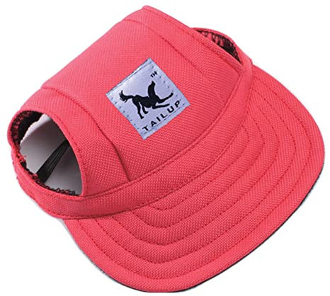 Surakey Hunde Baseball Cap Mütze,Hunde Baseballmütze,Haustier Baseball Hut, Haustier Outdoor Sport Hut Haustier Leinwand Hüte Sonnenschutz Hund Visier Kappe mit Ohrlöchern und Verstellbarem Riemen