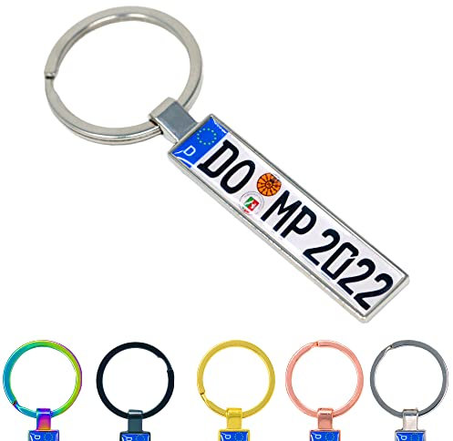MyPrezzie Personalisierter Kennzeichen-Schlüsselanhänger Mini Nummernschild beidseitig individuell bedruckt Personalisierte Partner Geschenke Minischild Auto Kfz Führerschein Valentinstag