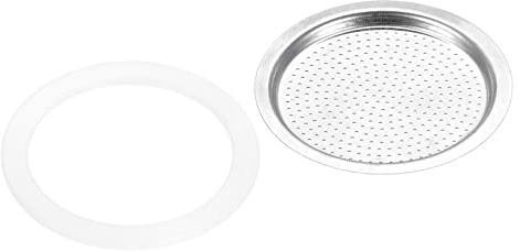 sourcing map 3 joints en silicone 50 x 64 mm et 1 filtre en acier inoxydable 59 x 60 mm pour cafetière à moka 3 tasses