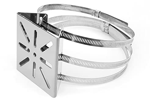 Universal Vertical Pole Mount, MYLERCT Solid Metal Mounting Corner Bracket with 3 Loop Pipe Clamps, Ring Mounting Bracket for Security Camera, CCTV Cameras, Solar Panels