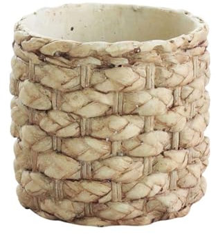 Vasi per Piante da Interno ed Esterno Vaso da fiori in cemento intrecciato Set di piante verdi Vaso da fiori in bambù intrecciato Vaso da fiori in cemento con fori di drenaggio Fioriere Per Piante da