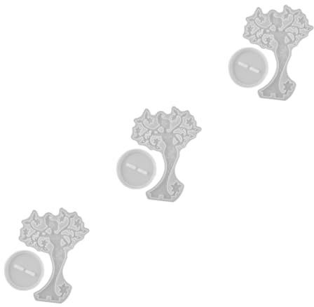 Operitacx 3 Sätze Form für Schmuckrahmen Schmuck mit Standform Silikonformen Regal Schmuckstützform Rack-Form Kristall-Epoxy Ausstellungsstand Aufbewahrungskiste Schmuckständer Schimmel Weiß