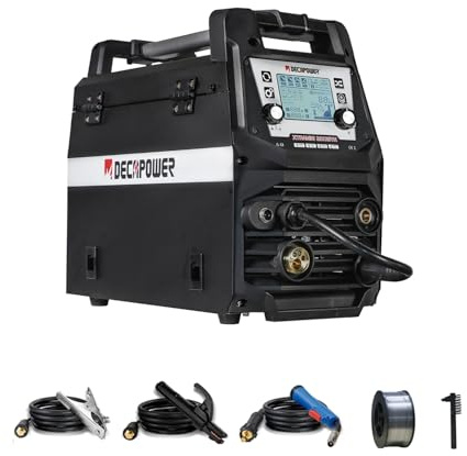 Decapower Poste à Souder MIG MAG Sinergy MMA LIFT DC TIG 4 en 1 sans gaz avec gaz Argon Co2 Soudure 200A Soudage de l'aluminium Équipement de soudage SPOOL GUN (XTRAMIG SD PACKAGE5)