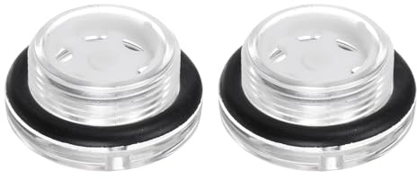 QUARKZMAN 2Pz Vetro Spia Olio Compressore Aria M27 x 1.5mm Maschio Indicatore Livello Liquido Testa Esagonale Girare Plastica Olio Vista O-Ring per Aria Compressore Raccordi, Trasparente