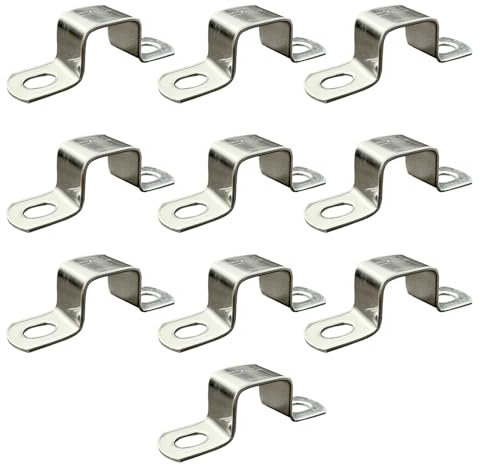 RITUIPIO 10 correas cuadradas de tubo de 40 mm x 40 mm, acero inoxidable 304, abrazadera de correa de tubo resistente para tubo cuadrado de 1 4/7 x 1 4/7 pulgadas