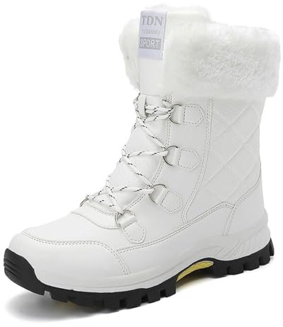 VERROL Botas de nieve para mujer con forro de piel botas de invierno impermeables botas de senderismo antideslizantes a media pantorrilla Zapatos Outdoor ligeras al aire libre