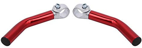 Risegun Bike Handlebar End, 1 Pair Aluminum Alloy Bicycle Handlebar Grip End Bar End with Bar End Stopper for 22.2mm Handlebar Replacement, Red, 6.9 * 1.6 * 0.8in