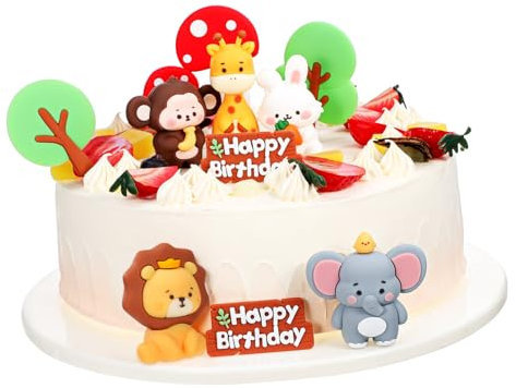 JOINPAYA Theme Cake Decorations Lion Cupcake Toppers Jungle Birthday Party Decorations Safe and Reusable Cake Toppers