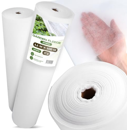 Instalguru Tessuto Non Tessuto da Giardino Protezione Piante 1,1 x 100m 17g Bianco Primavera Vello Protettivo per Colture Raccolto Crescita Anticipazione UV Copertura di Orti