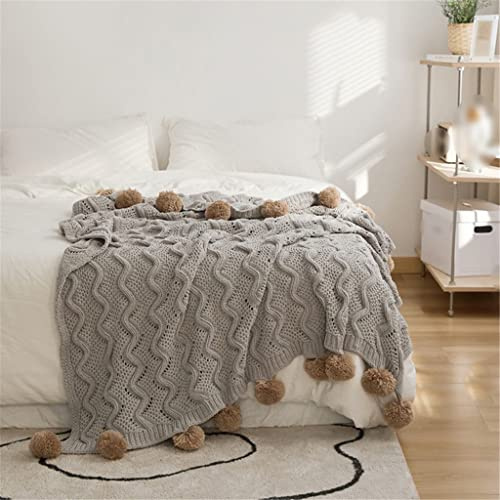 LYLXSF Bella e Confortevole Coperta in ciniglia per Quattro Stagioni, Coperta in Maglia per Soggiorno, Coperta per divano/grigio/130 * 160 cm