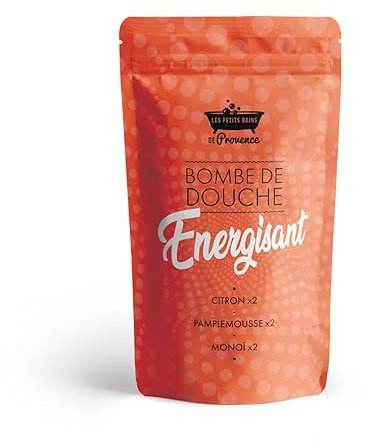 Pack Énergisant - 6 Bombes de Douche Revitalisantes (Citron, Pamplemousse, Monoï) | Parfums Fruités et Exotiques | Spa à Domicile | Fabriqué en Provence