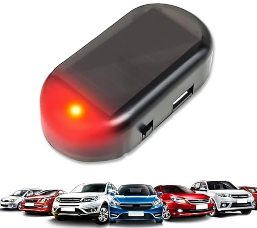 UNIHOC Solar Power Simulato Allarme Auto Luce LED, Antifurto Luci Di Segnalazione, Rosso