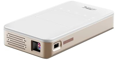 KKENZA HD Mini Smart Dlp 4k Proiettore 5G WiFi BT Altoparlante Integrato Batteria Telefono Tascabile Proiettori(White,US Plug)