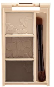 Augenbrauenpuder in 3 Farben, wasserdicht, schweißfest, natürlich und konturierend, 3-in-1 Augenbrauen-, Lidschatten- und Gesichtsformungspuder (01# zartes Hellbraun)