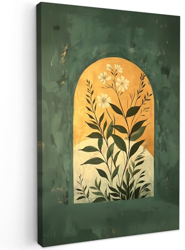 MuchoWow© Impression sur Toile Decoration Murale Peinture Tableaux Art | 40x60 cm - Décoratif Muraux Décoration Chambre Plante - Fleurs - Blanc
