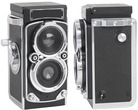 Mini Fotocamera Digitale Vintage, 1080p 12MP RETRO TLR in Stile e Scattare Fotocamera Vlogging, Focus Automatico, per i Principianti Adolescenti Adulti Bambini (16GB)