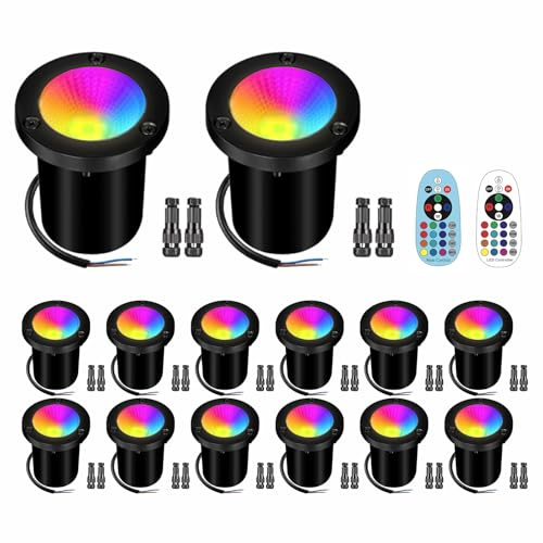 AGDJASA Landscape Lighting - 10W RGB Landscape Lights with Color Changing, 12V-24V Waterproof Outdoor In-Ground Lights for Yard Garden (14)