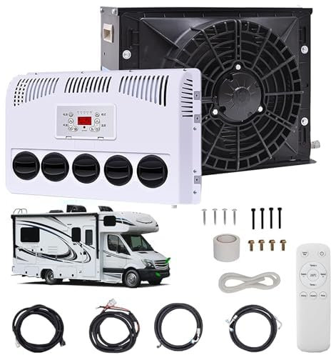Climatiseur pour camping-car – Kit de climatisation divisé de 850 W avec grand volume d'air, refroidissement silencieux et rapide pour camions, bus, caravanes et pelleteuses