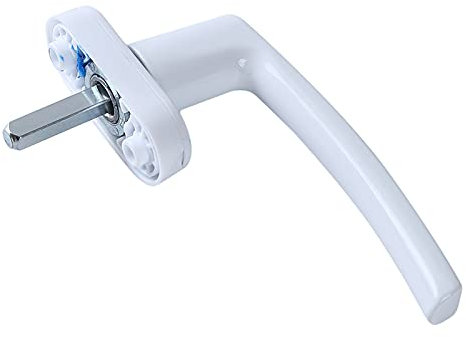 Manillas de plástico para ventanas, Cerradura de llave de aleación de zinc for ventana y manija de puerta, ventanas de PVC con doble acristalamiento, apertura de 4,2 cm, color blanco