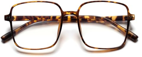 EYEGLSMST Lunettes de Lecture Oversize pour Femmes, Lunettes Loupe Grande Taille Carré, Mode Lecteurs Anti Lumière Bleue Pour Écrans, Lunettes Anti Fatigue Oculaire
