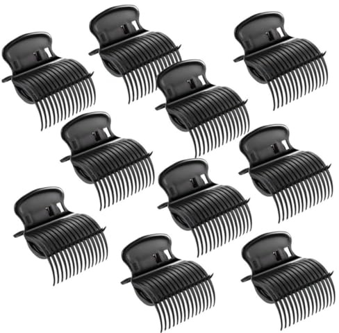 Clip per bigodini, clip per rulli caldi, bigodino per capelli, artiglio permanente, strumento per acconciature, nero 10 pezzi, rullo caldo