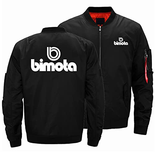 WDOZHGF Baseballjacka för män med ståkrage klassisk pilotstil Bi-m.o_ta sportiga fritidskläder långärmad, svart, XXL