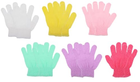 Lurrose 10pcs Nylon Exfoliating Gloves Lightweight Double-sided Shower Wipes for Home Use, Suitable for Back and Arms with Foaming Properties for Effective Body Cleaning Random Color