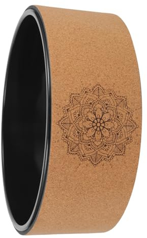 SOLUSTRE Rueda de Yoga de Corcho Natural para Mujer, Herramienta Práctica para Pilates y Fitness, Aumenta la Flexibilidad y Mejora la Postura Diseño Antideslizante
