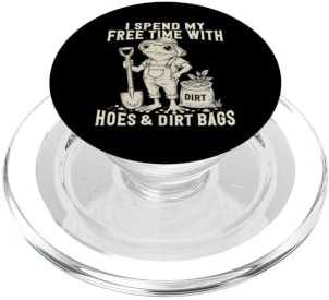 Hoes Dirt Bags Funny Gardening Pun Sarcastic Frog PopSockets PopGrip for MagSafe