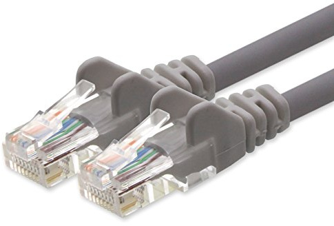 Network cable CAT 5e UTP network patch cable with 2x RJ45 plugs 20m gray