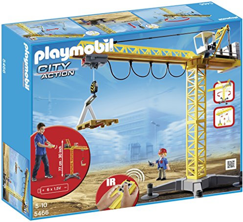Playmobil - 5466 - Figurine - Grande Grue De Chantier avec Télécommande Infrarouge